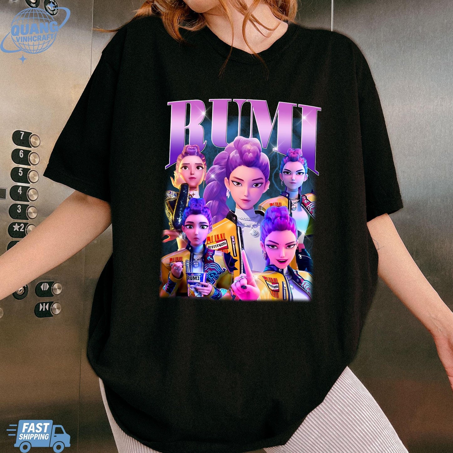 Rumi Kpop Shirt, Rumi Bootleg Fan T-Shirt, Kpop Demon Hunters Tee, gift For Fan Shirt, Gift for Huntrix fan Shirt