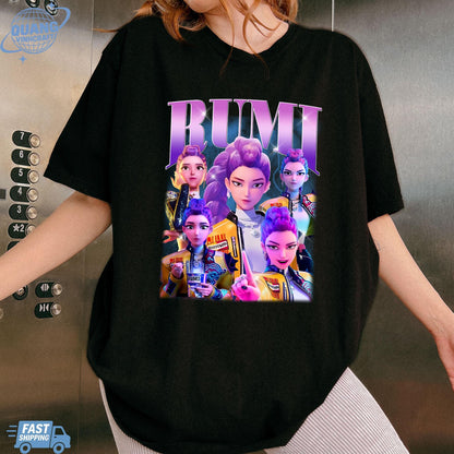 Rumi Kpop Shirt, Rumi Bootleg Fan T-Shirt, Kpop Demon Hunters Tee, gift For Fan Shirt, Gift for Huntrix fan Shirt