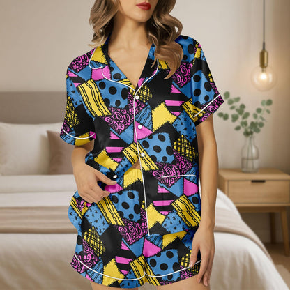 Sally Satin Pajamas Set, Nightmare Before Christmas Inspired Sleepwear, Halloween Cartoon Pjs, Satin Pajamas Set Gift