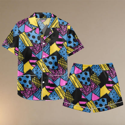 Sally Satin Pajamas Set, Nightmare Before Christmas Inspired Sleepwear, Halloween Cartoon Pjs, Satin Pajamas Set Gift