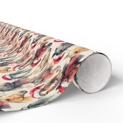 Horse Lover Xmas Wrapping, Equestrian Winter Gift Wrap, Holiday Horse Print Paper, Riding Christmas Wrap, Cowgirl Festive Paper