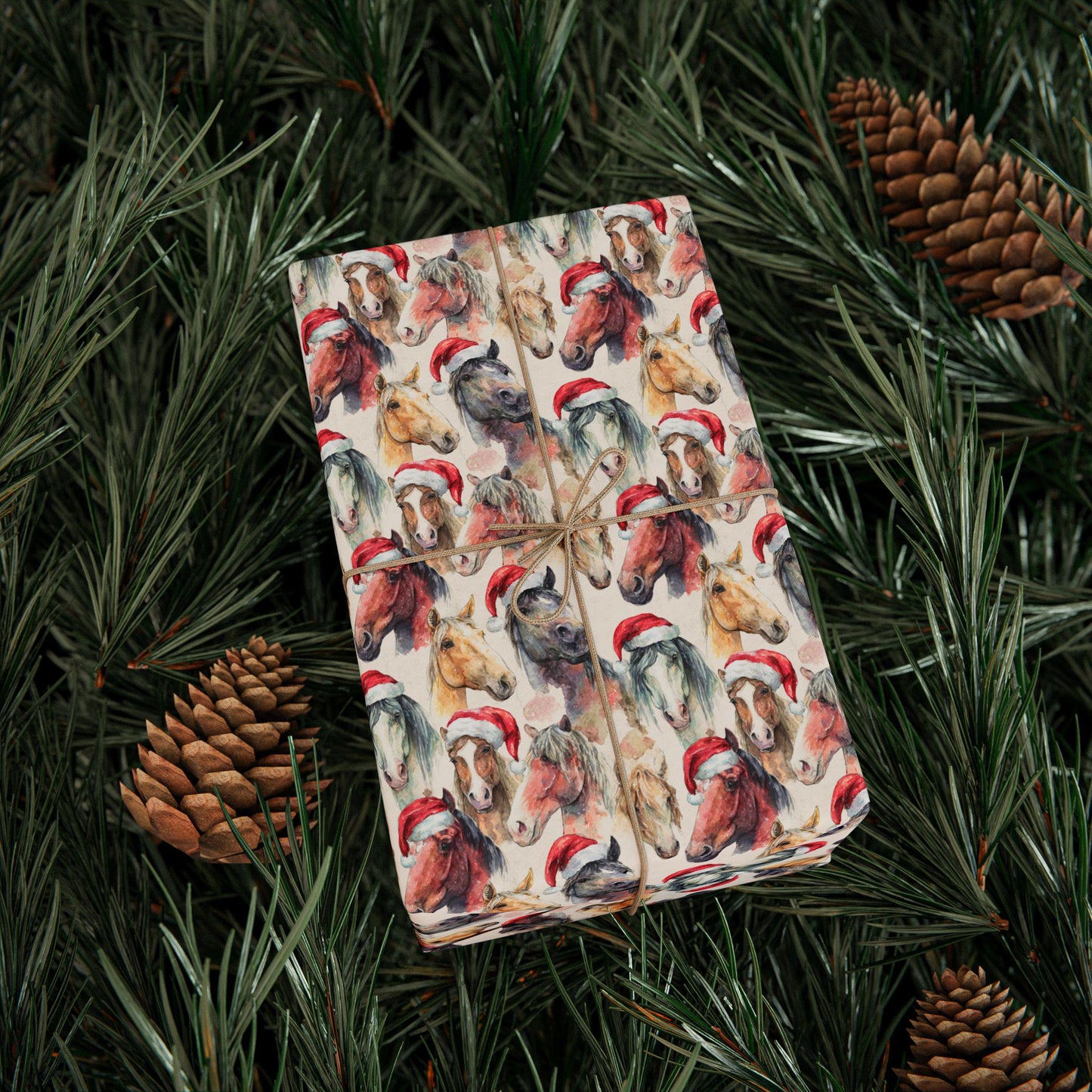 Horse Lover Xmas Wrapping, Equestrian Winter Gift Wrap, Holiday Horse Print Paper, Riding Christmas Wrap, Cowgirl Festive Paper
