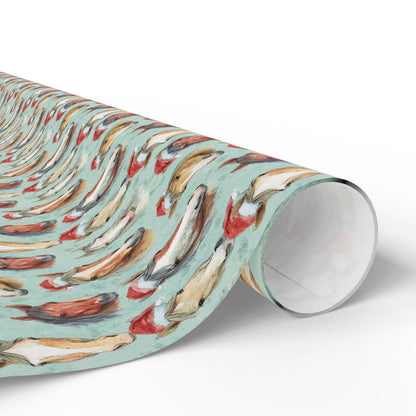 Equestrian Christmas Gift Wrap, Horse Lover Wrapping Paper, Cowgirl Winter Holiday Wrap, Riding Scene Present Paper