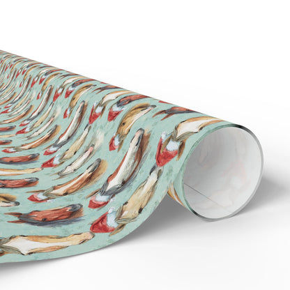 Equestrian Christmas Gift Wrap, Horse Lover Wrapping Paper, Cowgirl Winter Holiday Wrap, Riding Scene Present Paper