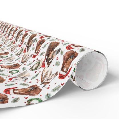 Cowgirl Christmas Wrap, Horse Winter Gift Paper, Equestrian Holiday Wrapping, Festive Rider Present Wrap, Horse Lover Xmas Sheet