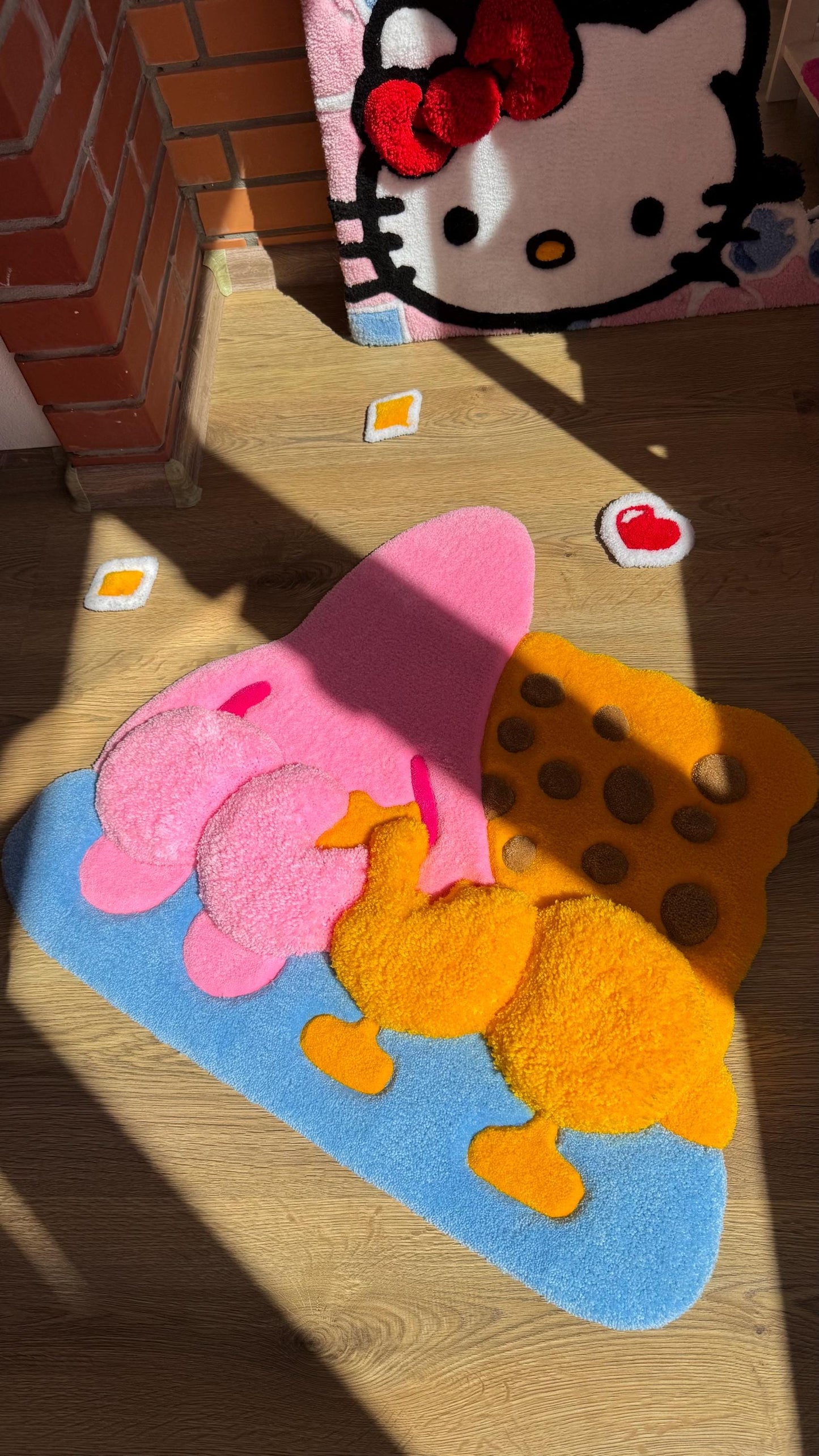 Custom Handmade Tufted Rug – Pink Puffy Carpet, Kids Room Floor Decor, 3d Rug, Fluffy Mat Home Decor