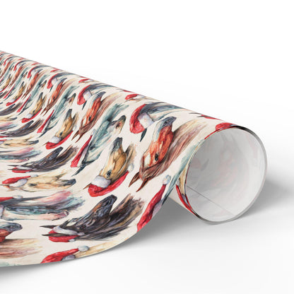 Festive Horse Gift Wrap, Equestrian Xmas Wrapping Paper, Winter Riding Holiday Wrap, Cowgirl Present Paper, Horse Lover Christmas