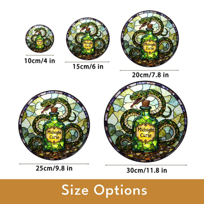 Green snake potion bottle suncatcher stained glass gothic decor Halloween gift