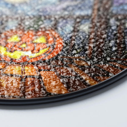 Glowing Pumpkin Moonlit Porch Halloween Stained Glass Suncatcher Gift for Mom Friends or Pumpkin Lovers