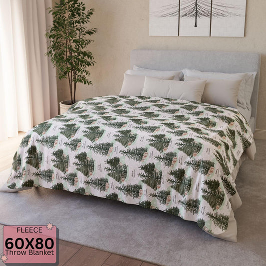 Sherpa Fleece Throw Blanket Cozy Christmas Decor Warm Winter Gift by HarborIslandDecor