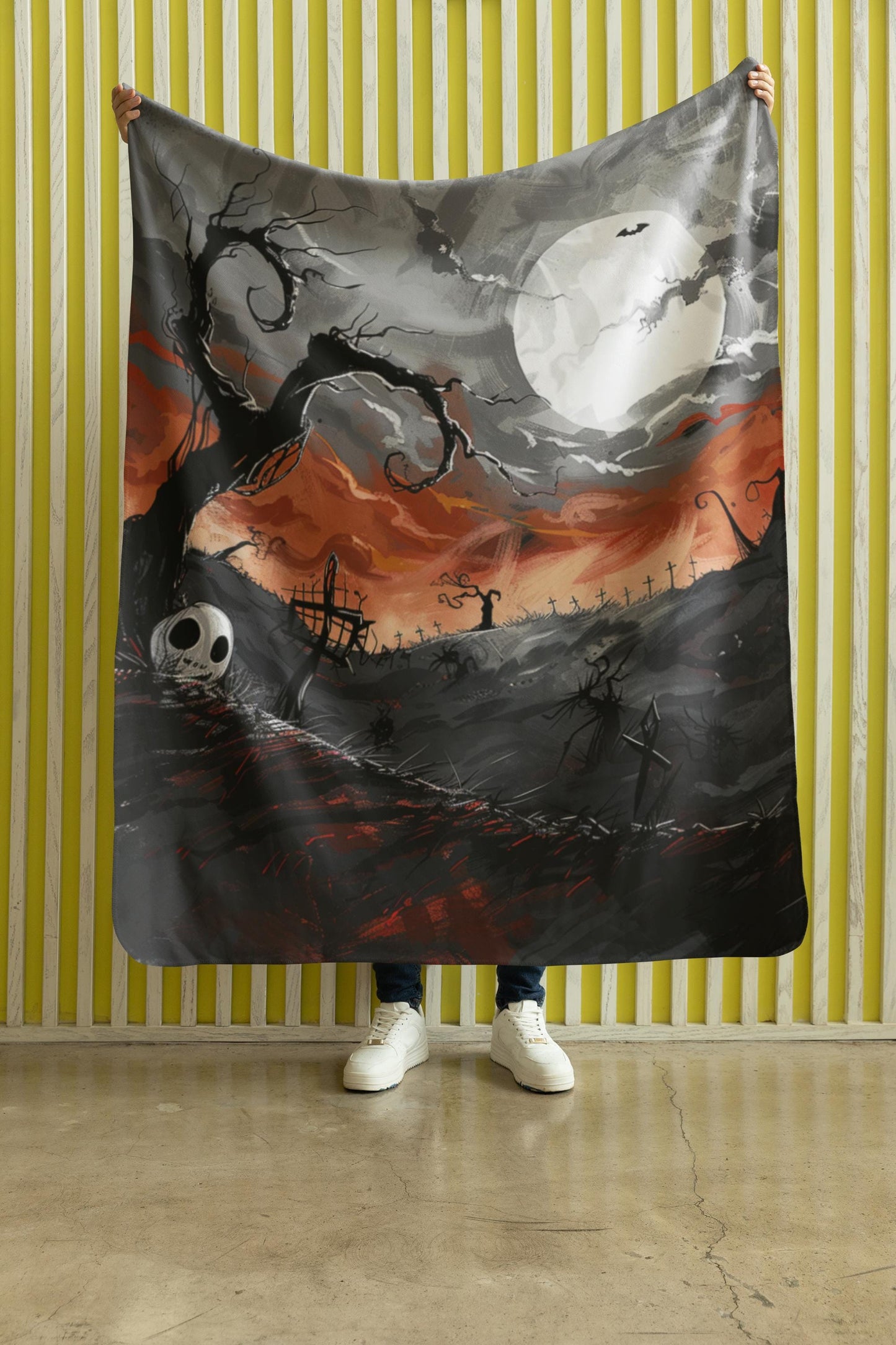 Dark Academia Decorative Blanket, Witchy Aesthetics, Spooky Cozy Blanket, Gothic Blanket, Halloween Home Decoration by HarborIslandDecor