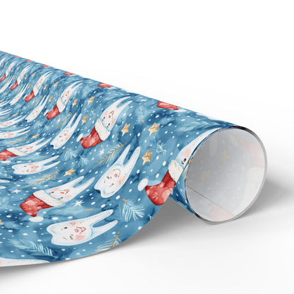 Tooth Print Gift Wrap, Dentist Office Decor, Dental-Themed Wrapping Christmas Fun Gift Wrap for Dental Office Dentist and Hygienists