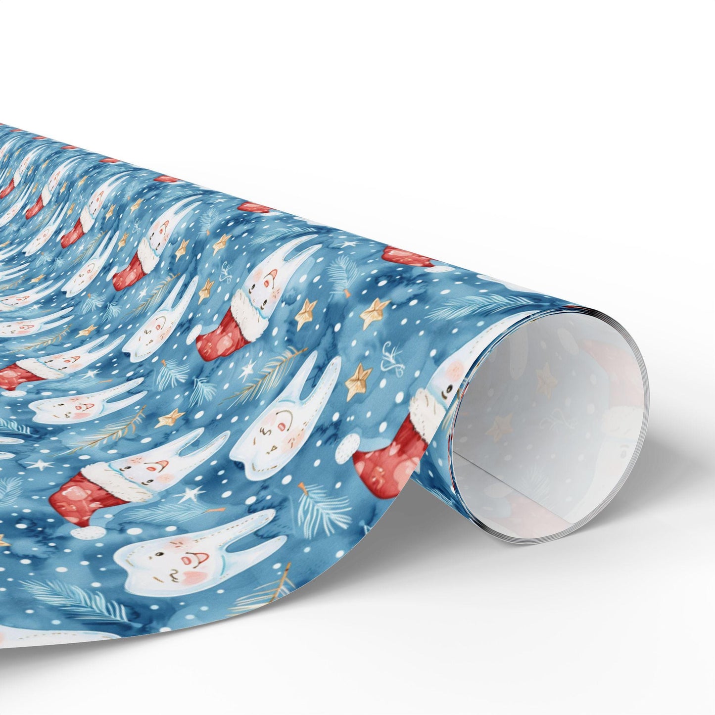 Tooth Print Gift Wrap, Dentist Office Decor, Dental-Themed Wrapping Christmas Fun Gift Wrap for Dental Office Dentist and Hygienists