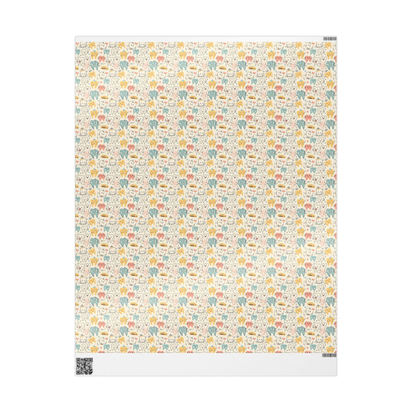 Dentist Wrapping Paper, Tooth Pattern Gift Wrap, Orthodontist Print Design Fun Gift Wrap for Dental Office Dentist and Hygienists