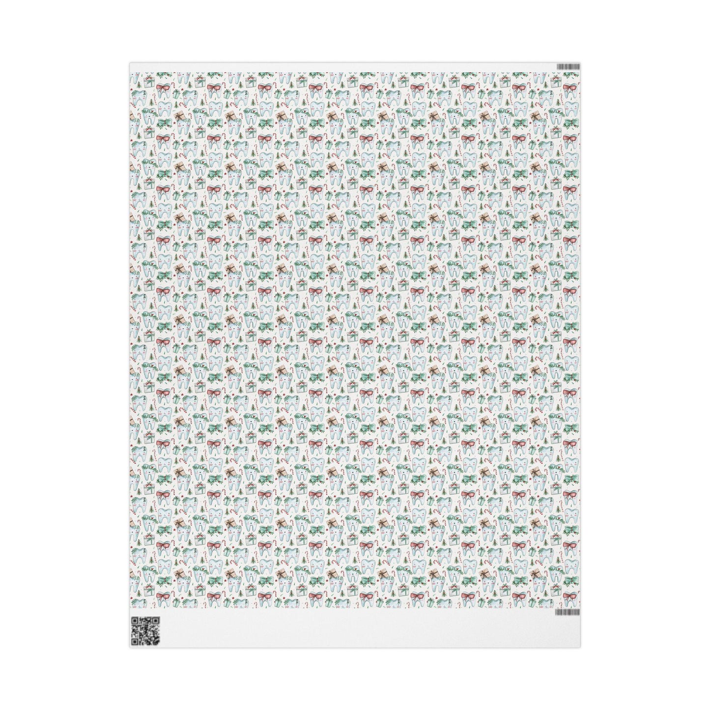 Dentist Wrapping Paper, Tooth Pattern Gift Wrap, Orthodontist Print Design Christmas Fun Gift Wrap for Dental Office Dentist and Hygienists