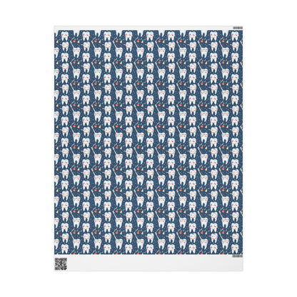 Orthodontist Wrapping Paper, Dentist Gift Wrap, Modern Tooth Design Holiday Fun Gift Wrap for Dental Office Dentist and Hygienists