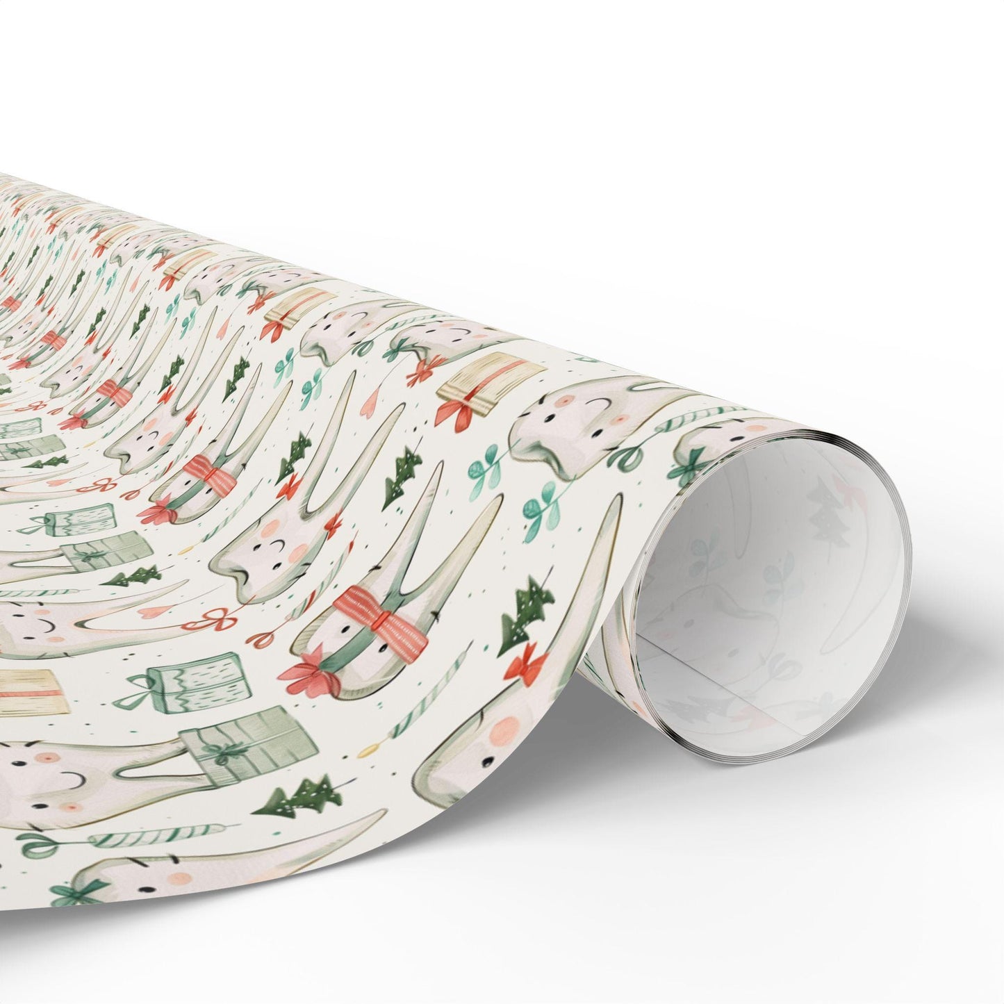 Dentist Gift Wrap, Minimal Tooth Pattern Paper, Dental Professional Gift Christmas Fun Gift Wrap for Dental Office Dentist and Hygienists
