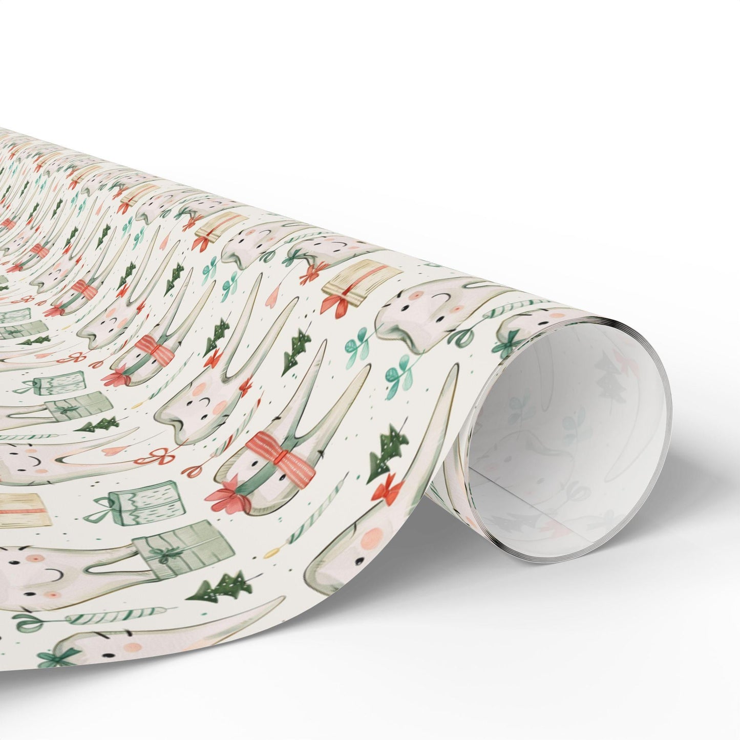 Dentist Gift Wrap, Minimal Tooth Pattern Paper, Dental Professional Gift Christmas Fun Gift Wrap for Dental Office Dentist and Hygienists