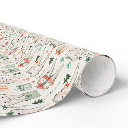 Dentist Gift Wrap, Minimal Tooth Pattern Paper, Dental Professional Gift Christmas Fun Gift Wrap for Dental Office Dentist and Hygienists