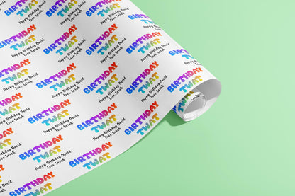 Personalised Rude Wrapping Paper, Gift Wrap, Birthday, Your Text, Your Name, Customised, Adult, Party Hat, Paper, Your Age, Eco, Recyclable