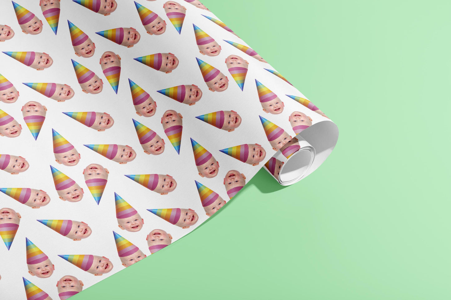 Personalized Wrapping Paper, Gift Wrap, Your Photo, Birthday, Your Text, Your Name, Customised, Party Hat, Paper, Your Age, Eco, Recyclable