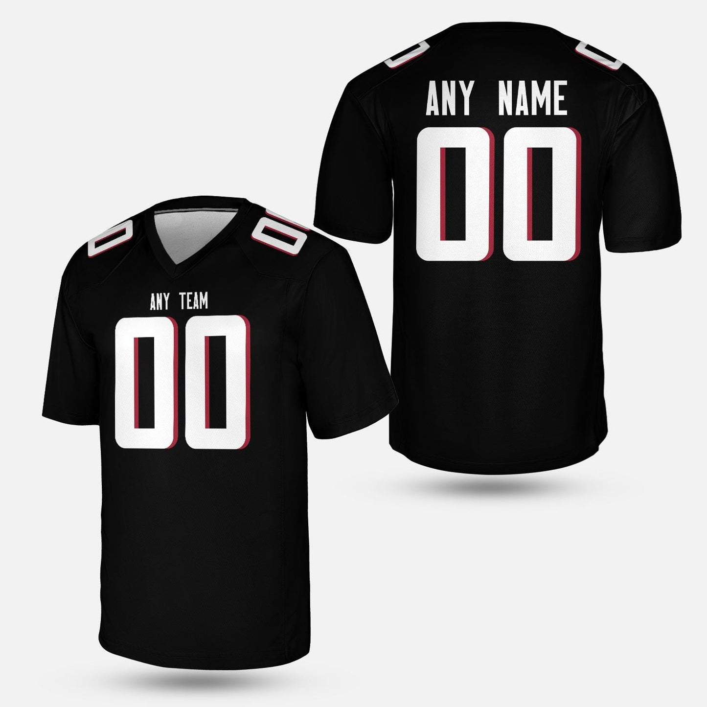 Southern Red & Black Gridiron Jersey - Custom Football Jersey – Personalized Jersey with Name and Number Atlanta Vintage Style Fan Shirt