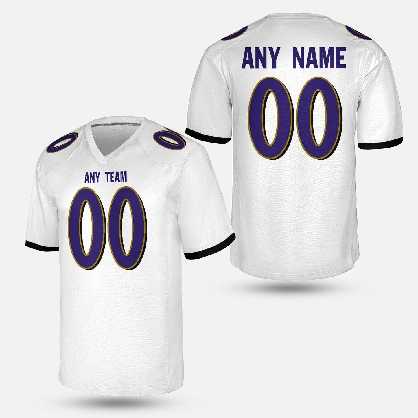 Purple Football Jersey - Dark Feathers Edition | Unisex Game Day Shirt | Retro Gridiron Style | Personalized Name, Number Baltimore Jersey