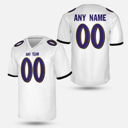 Purple Football Jersey - Dark Feathers Edition | Unisex Game Day Shirt | Retro Gridiron Style | Personalized Name, Number Baltimore Jersey