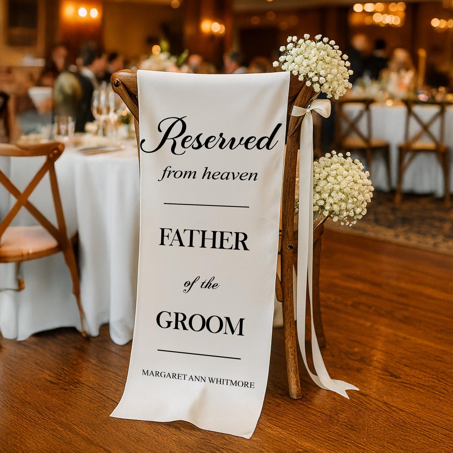 Reserved Chair Sign for Father of the Groom, Father of the Groom – Wedding Memorial Fabric Banner In Loving Memory Wedding Wedding Gift