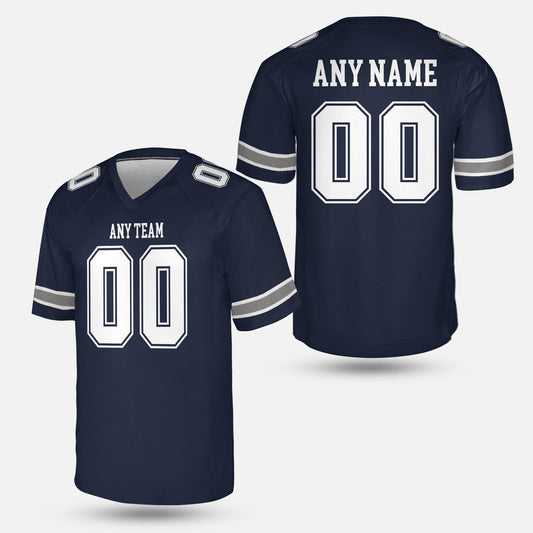 Personalize Dallas Blue and Silver Football Jersey – Lone Star Gameday Style | Custom Name & Number Shirt | Unisex Tailgate Fan Gear