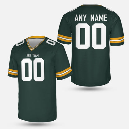 Personalize Bay Gold and Green Football Jersey – Midwest Tailgate Tee | Custom Name and Number Green Bay Fan Shirt | Unisex game day outfit