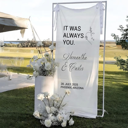 It Was Always You Wedding Banner, Custom Ceremony Sign, Romantic Love Quote Decor, Personalized Bride Groom Name Sign, Wedding Welcome Sign