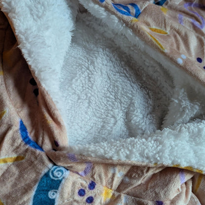 Mushroom Hooded Blanket: Cozy Fleece Wearable Throw, Nature Lover Gift