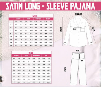 Christmas Print Satin Pajamas Set, Pine Tree Pattern Pajamas, Reindeer Pattern Pajamas, Family Pajamas Set, Womens Pajamas, Birthday Pajamas