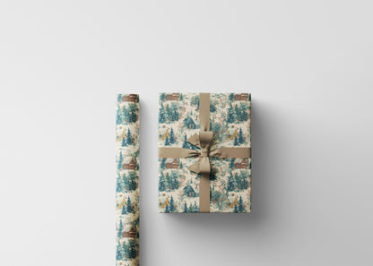 Snowy Town Wrapping Paper Roll, Premium Christmas Village Scene for Holiday Gift Wrapping #16
