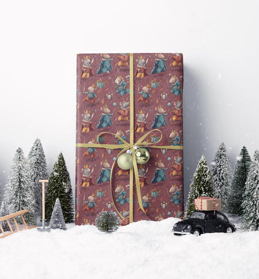 Classic Nutcracker Christmas Wrapping Paper Roll, Festive Holiday Gift Wrap for Winter Presents #7