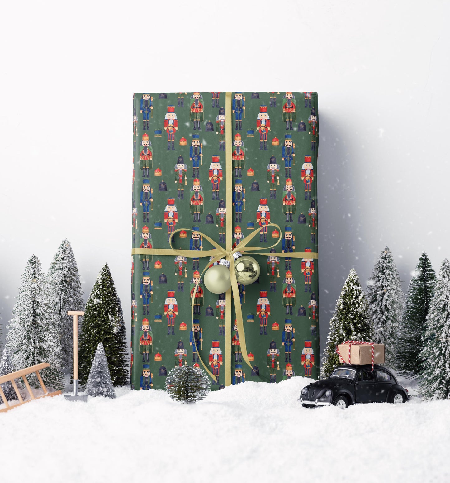 Nutcracker Ballet Wrapping Paper Roll, Christmas Gift Wrap with Soldiers, Drums, and Holiday Charm #4