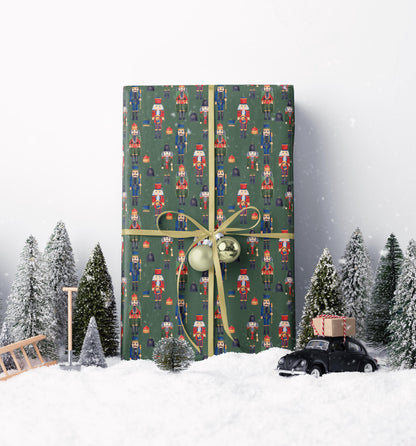 Nutcracker Ballet Wrapping Paper Roll, Christmas Gift Wrap with Soldiers, Drums, and Holiday Charm #4