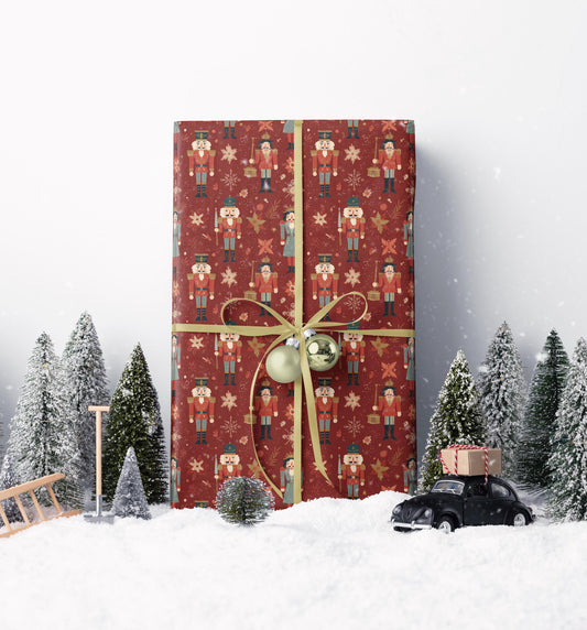 Holiday Nutcracker Wrapping Paper Roll, Traditional Christmas Gift Wrap with Festive Winte-1d88-477e-ae96-42b9e29801c5_1_wrapping_paper_fill