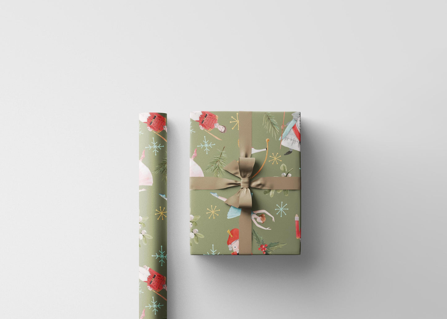 Christmas Wrapping Paper Roll with Nutcracker Print, Holiday Gift Wrap for Ballet and Winter Season Gifting #2