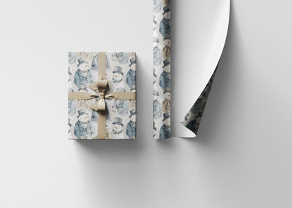 Whimsical Snowman Wrapping Paper Roll, Christmas Gift Wrap with Snowflakes and Holiday Cheer #10