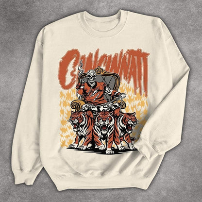 Cincinnati Football Skull Vintage Shirt, Gift For Fan Football Game Day Unisex Shirt