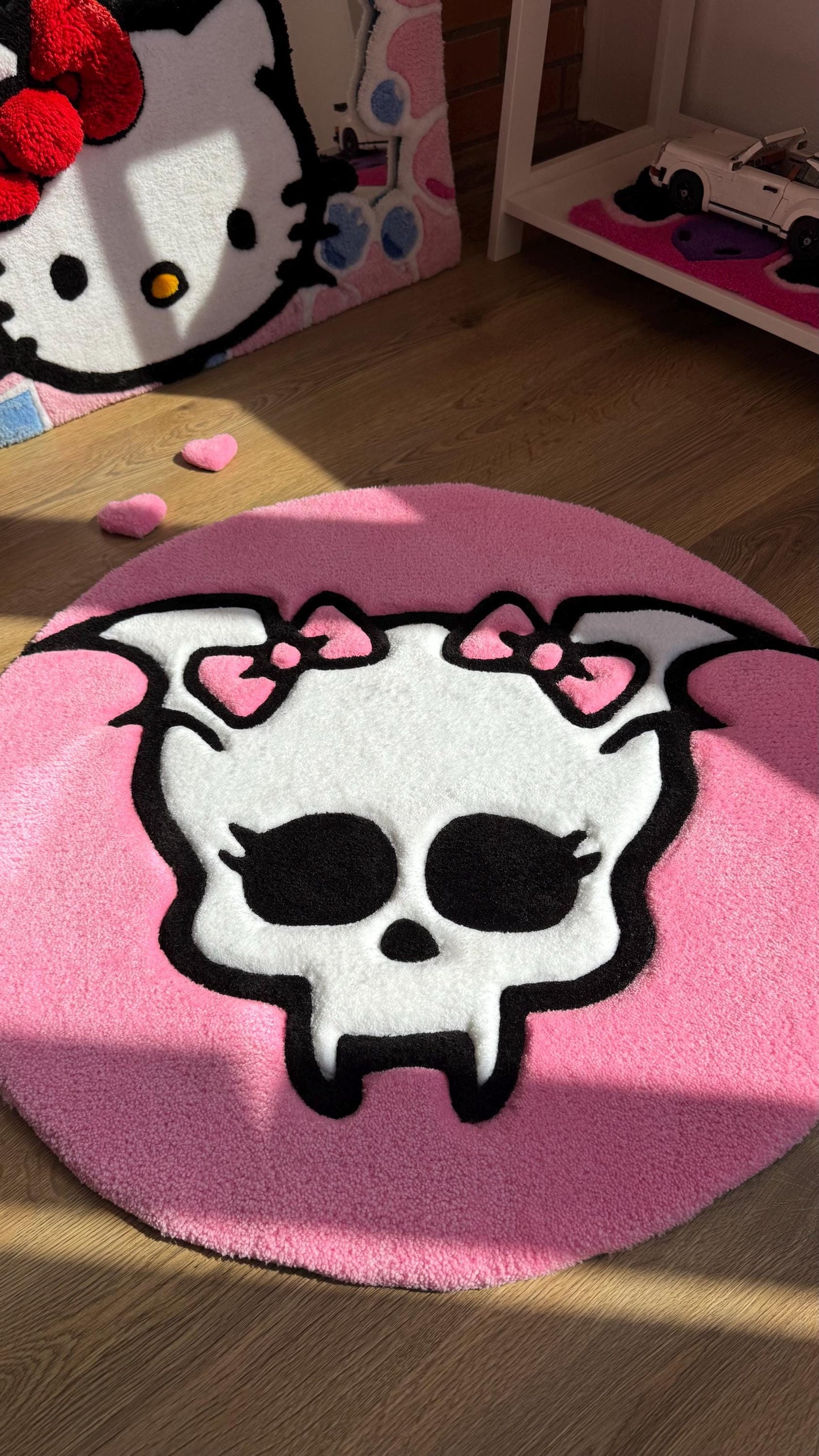 Draculaura Skull Tufted Rug – Soft 3D Handmade Rug, Cute Carpet, Kawaii Girl Room Decor, Unique Gift for Her or Bedroom Mat