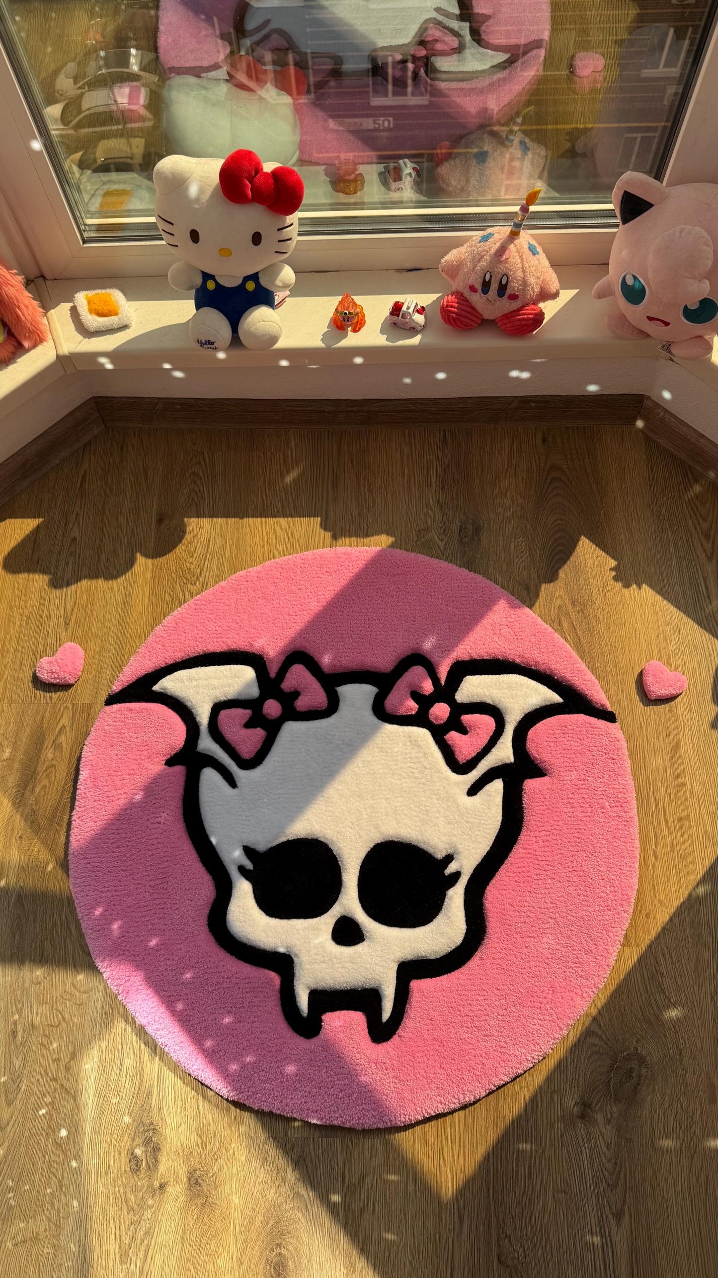 Draculaura Skull Tufted Rug – Soft 3D Handmade Rug, Cute Carpet, Kawaii Girl Room Decor, Unique Gift for Her or Bedroom Mat