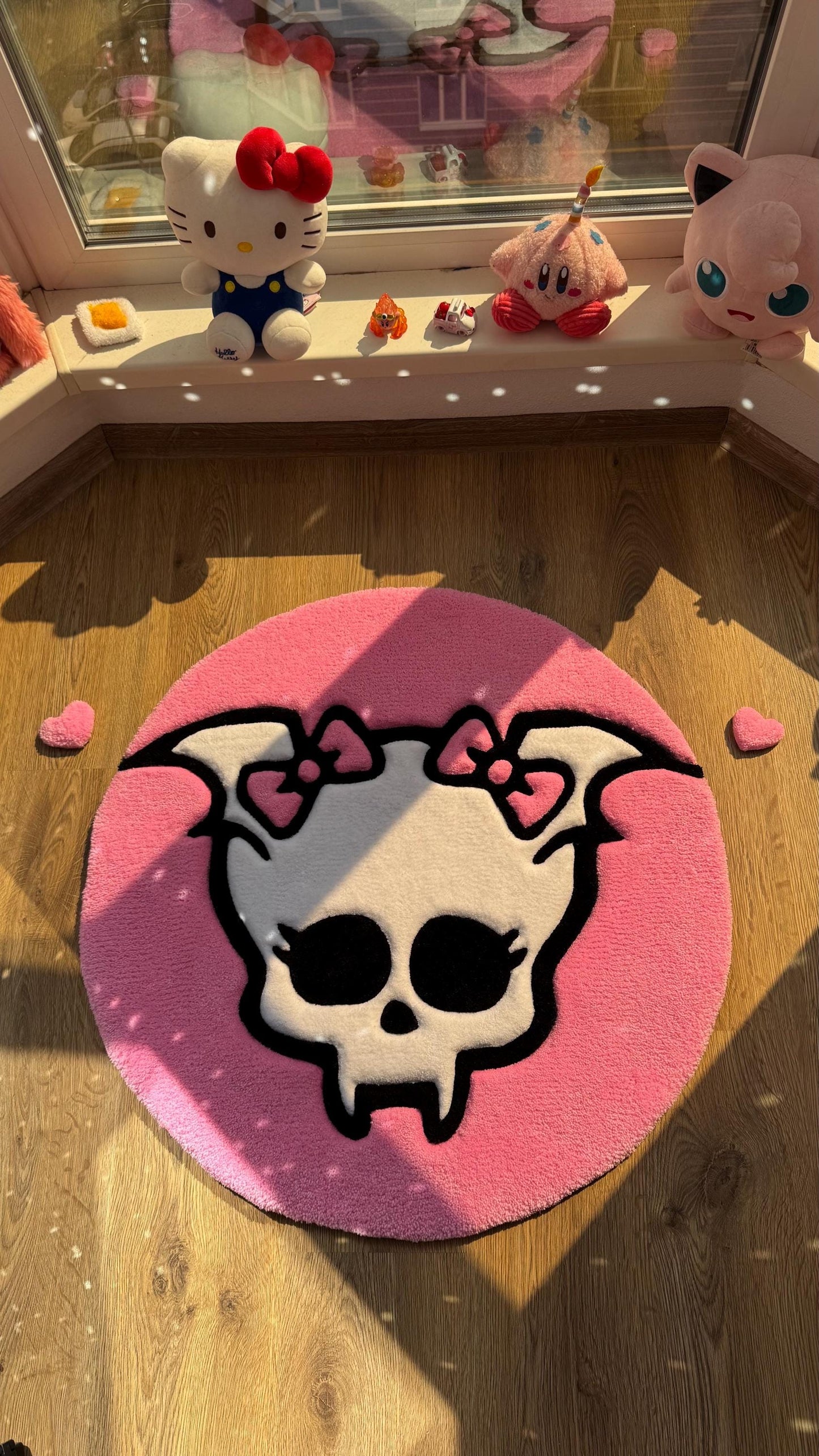 Draculaura Skull Tufted Rug – Soft 3D Handmade Rug, Cute Carpet, Kawaii Girl Room Decor, Unique Gift for Her or Bedroom Mat