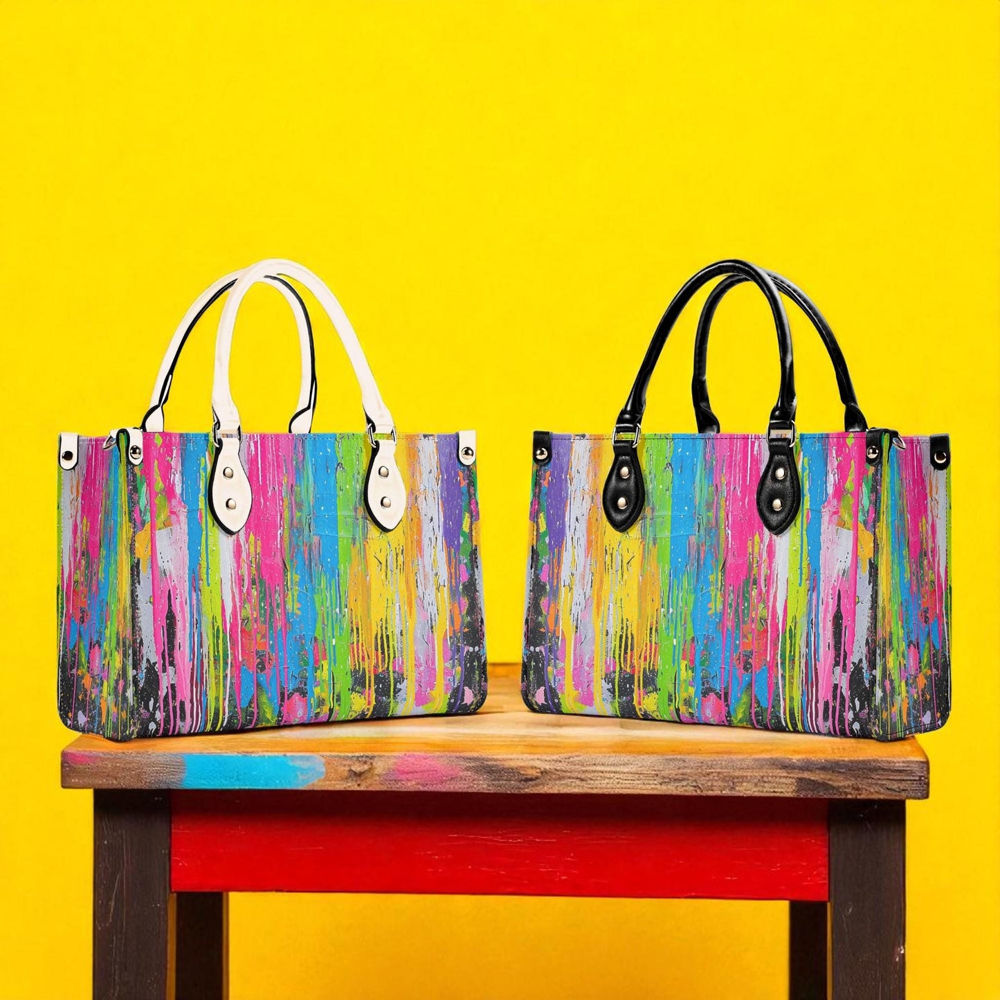 Canvas Riot Purse | Tote Handbag | Top-Grain Leather Handbag | Vegan Leather |  Urban Shoulder Bag | Custom Tote Bag