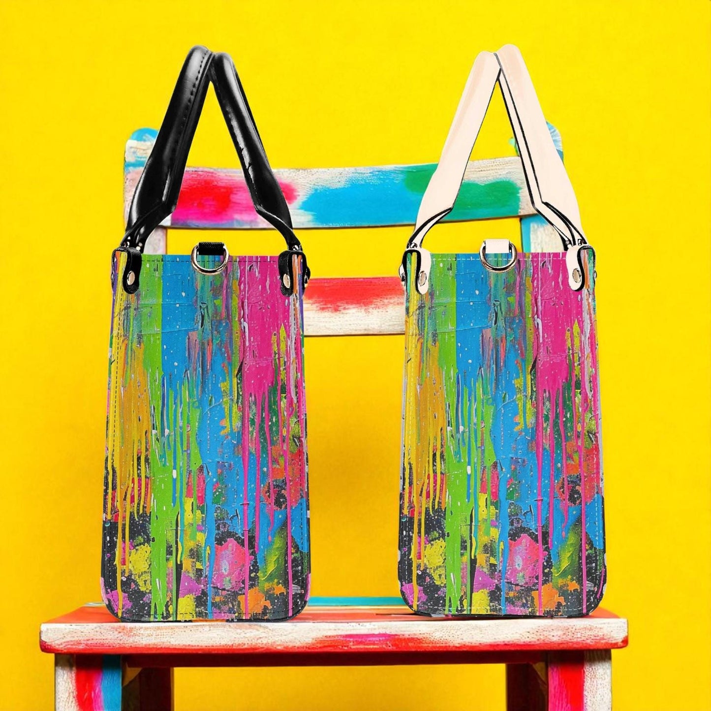 Canvas Riot Purse | Tote Handbag | Top-Grain Leather Handbag | Vegan Leather |  Urban Shoulder Bag | Custom Tote Bag