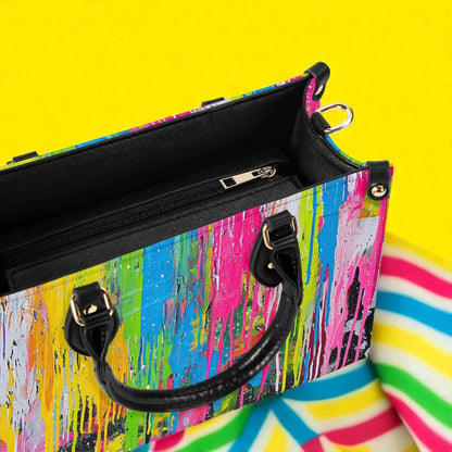 Canvas Riot Purse | Tote Handbag | Top-Grain Leather Handbag | Vegan Leather |  Urban Shoulder Bag | Custom Tote Bag