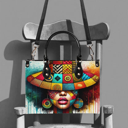 AfroNova Tote| Tote Handbag | Top-Grain Leather Handbag | Vegan Leather | Afro-Centric Bag | Custom Tote Bag | Urban Shoulder Bag
