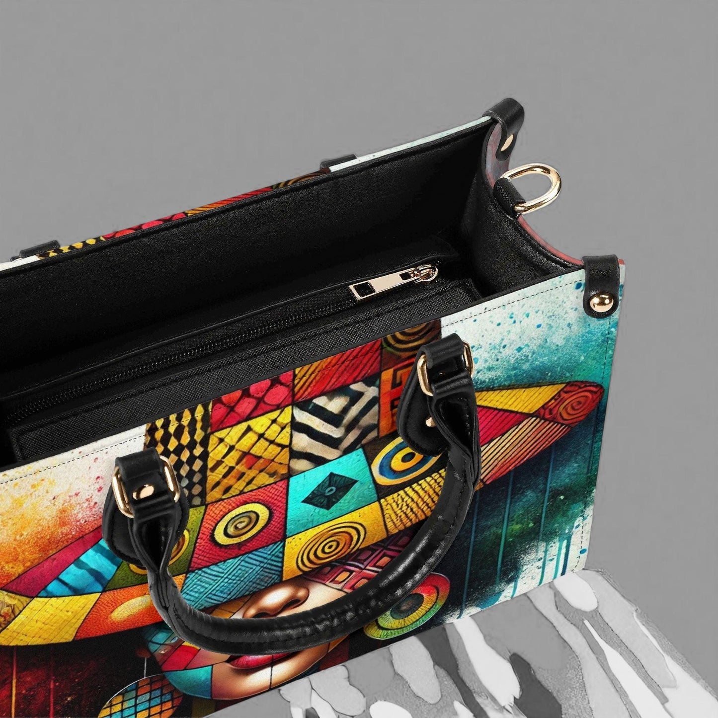 AfroNova Tote| Tote Handbag | Top-Grain Leather Handbag | Vegan Leather | Afro-Centric Bag | Custom Tote Bag | Urban Shoulder Bag